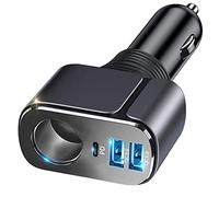 Chargeur Allume Cigare USB,176W 4 en 1 USB Allume Cigare,Chargeur de Voiture [PD3.0 & Double QC3.0] Prise Allume Cigare USB pour iPhone 14/14 Plus/14 Pro Max/13/12, iPad, Samsung Galaxy S22,Huawei etc