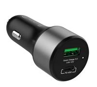 Chargeur Allume-Cigare USB-C PD 45W / USB QC 3.0 18W Compact Crong Noir