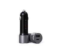 Satechi Chargeur allume‑cigare USB‑C PD 72W + USB‑A 12W Gris sidéral