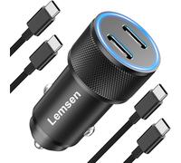 Chargeur Allume Cigare USB C Rapide 60W, Double PD Chargeur Voiture USB C Adaptateur Prise Allume Cigare USB Chargeur Telephone Voiture avec 2X Câble pour Samsung Galaxy S23 S22 S21,iPhone 15 Pro Max