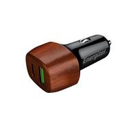 Energizer Chargeur allume‑cigare 38W Ultra rapide – USB‑C 20W PD + USB‑A 18W QC3.0 – Ronce de Noyer