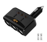Chargeur Allume Cigare USB Chargeur Voiture 100W 5 in 1 Multi Prise Allume Cigare 12V/24V Charge Rapide Chargeur Affichage LED avec Double Ports USB Interrupteur Indépendant pour Tablette Phone GPS