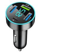 Chargeur Allume Cigare USB Rapide, 4 Ports Chargeur Allume Cigare USB C Rapide, 50W QC3.0&PD, USBA Allume Cigare Charge Rapide avec LED Voltmètre, pour Phone, Pad, Galaxy, Smartphones, Tablettes