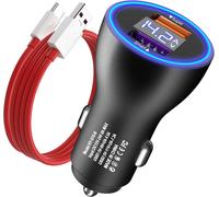 Chargeur Allume Cigare USB Rapide et 1M/3.3FT SUPERVOOC Câble USB Type C Charge Rapide pour Oneplus Nord 3 12R 11 10 Pro, Chargeur Voiture pour Oppo Find X5 Pro Reno11 10 8 Pro realme GT Neo 3T