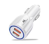 Maclean MCE478 Chargeur Allume-Cigare Voiture USB 12-24V (Blanc)