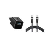 Chargeur Anker Nano (45 W, écran intelligent) + Câble Anker USB-C vers USB-C (240 W, upcy t tressé) 180 cm / noir minéral
