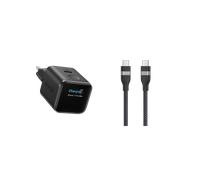 Chargeur Anker Nano (45 W, écran intelligent) + Câble Anker USB-C vers USB-C (240 W, upcy t tressé) 90 cm / noir minéral
