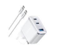 Chargeur Anker Nano (70 W, 3 ports) avec câble USB-C Blanc