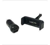 Chargeur auto LogiLink PA0133 double USB 2.0 12-24V entrée 5V sortie pour smartphone et tablette noir