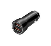 Chargeur auto LogiLink PA0285 USB double port 12-24V charge rapide universel allume-cigare noir