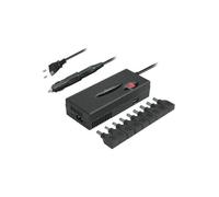 Chargeur automatique universel - 110W - 2 en 1 - Prise secteur - Allume cigare - Noir