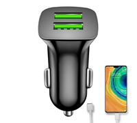 Chargeur automobile double port - Adaptateur USB 4,8 A haute vitesse totale, technologie Quick Charge 3.0, prise universelle pour véhicule 12 V 24 V | Alimentation portable compacte pour camion SUV Va