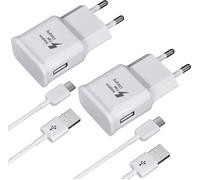 Chargeur avec Câble de Charge USB Type-C Charge Rapide pour Samsung Galaxy S8 S9 S10 A50 A51 A72 A12 A10e A32 A42(2-Pack Blanc)