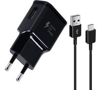 Chargeur Avec Câble Pour Samsung Galaxy S10,S10 Plus,S10e,S9,S9 Plus,S8,A13,A14,A22,A23,A33,A34,A51,A52,A53,A04s,A05s, Chargeur Rapide De Rechange D'origine Avec 1.5m Type-C Câble - Noir