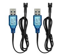 Chargeur Batterie 3.7v avec Prise SM-2P Câble de Charge USB, NI-MH Battery USB Charger Cable Chargeur Câble RC Universel pour Voiture RC Bateau Drone Avions RC et Autres Jouets Télécommandés - 2pcs
