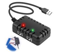 Chargeur Batterie Lipo RC 7.4 V, 1 à 2 USB Lipo Charger avec 2 Connecteurs XH-3P et Indicateur d'alimentation, Chargeurs de Lithium Batterie pour RC Car Boat Truck Quadcopter