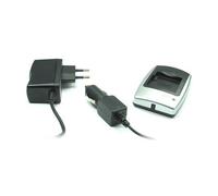 Chargeur batterie (secteur & voiture) pour Sony NP-FF50, NP-FF51, NP-FF70, NP-FF71 Compatible avec DCR-IP210, DCR-IP210E, DCR-IP220, DCR-IP220E, DCR-IP220K, DCR-PC106, DCR-PC107, DCR-PC109...