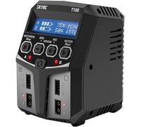 Chargeur Batterie Voiture rc Double Li ION LiPo, SKYRC T100 100W 5A AC Rapide Charger/déchargeur XT60 à Deux canaux pour accu 2S 3S 4S Life LiHV, 6S 7S 8S NiCd NiMH PB AGM Froid Arrêt temporisé