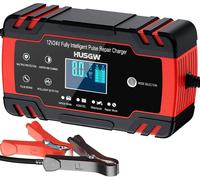 Chargeur Batterie Voitures 12V/24V 8A,Chargeur de Batterie Intelligent Moto avec Fonction Réparation,Maintien de Charge Auto,Écran LCD,pour Voiture Moto Camion,AGM,Gel,Wet,SLA (8-100 AH)