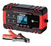 Chargeur Batterie Voitures 12V/24V 8A,Chargeur de Batterie Intelligent Moto avec Fonction Réparation,Maintien de Charge Auto,Écran