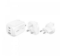 Belkin Chargeur Secteur GaN 3 Ports USB-C 100 W, 2 Ports USB-C et 1 Port USB-A, Fiches électriques UE/R.-U. / É.-U., pour MacBook, iPhone, iPad Pro, Samsung Galaxy, Google Pixel, etc - Blanc