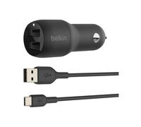 Chargeur BELKIN 24W 2xUSB-A/USB-C 1m noir