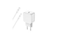 Chargeur - Bigben - 30W Power Delivery - Câble USB C/Lightning - 100% Plastique recyclé - Blanc