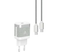 Chargeur + câble ADEQWAT USB-C 35W + Câble USB-C 1M Blanc