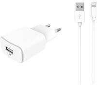 Chargeur + câble ESSENTIELB 12W USB-A + Câble lightning 1M Blanc compatible iPhone 17 16 15 Pro Max et Samsung Galaxy