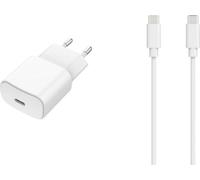 Chargeur secteur ESSENTIELB chargeur 20W + cable USB-C / USB-C blanc