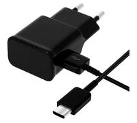Chargeur + Câble USB-C - Phonillico - Compatible Samsung A12/A02S/A32/A42/A52 - 1m - 2A - Noir