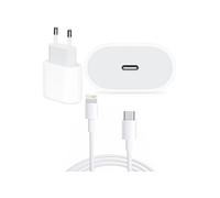 Chargeur Charge Rapide 25W + Câble 1 mètre USB C Lightning compatible iPhone 14 - 14 PLUS - 14 PRO - 14 PRO MAX - 13 - 13 MINI - 13 PRO - 13 PRO MAX