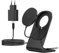 Chargeur, Chargeur à Induction, Station de Charge inductive, Chargeur sans Fil avec Station de Charge iPhone, Chargeur Rapide sans Fil magnétique Compatible pour iPhone 15/14/13 Noir