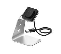 Chargeur compatible avec Fitbit versa4/Sense2, station de charge inductive, 150 cm, câble de charge USB en aluminium, chargeur rapide pour Fitbit Versa 4/Sense 2 (argent)