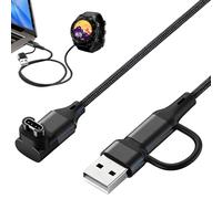 Chargeur Compatible avec Garmin Fenix 8 E 7 7X 7S Sapphire Solar,2-en-1 USB C Cable de Charge,Forerunner 970 965 955 570 265 255 165 55 45,Vivoactive 6 5 4 - Noir,1M,1 Pièces