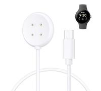 Chargeur Compatible avec Google Pixel Watch 3/Pixel Watch 2, Station de Charge Magnétique avec Câble de Chargement USB-C de 1M pour Fitbit Ace LTE/Versa 4/3/Sense 2/Sense (Blanc, 50cm USB C)