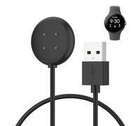 Chargeur Compatible avec Google Pixel Watch 3/Pixel Watch 2, Station de Charge Magnétique avec Câble de Chargement USB-C de 1M pour Fitbit Ace LTE/Versa 4/3/Sense 2/Sense (Noir, 50cm USB)