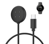 Chargeur Compatible avec Google Pixel Watch 3/Pixel Watch 2, Station de Charge Magnétique avec Câble de Chargement USB-C de 1M pour Fitbit Ace LTE/Versa 4/3/Sense 2/Sense (Noir, 50cm USB C)