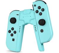 Chargeur Compatible Avec Joy Con Pour Nintendo Switch Et Oled Model, Charging Grip Handle, Comfort V-Shaped Game Controller Avec Indicateur Led, Usb Type-C, Bleu