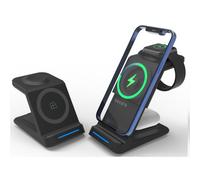 Chargeur compatible avec la Samsung Galaxy Watch4, station de charge sans fil 3 en 1, compatible avec le sommeil, charge verticale et horizontale.