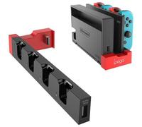 Chargeur Compatible Avec Switch Joy-Con, 4 En 1 Station De Recharge Avec Indicateur Led - Rouge