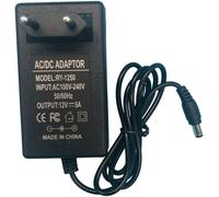 Chargeur d'alimentation 12V 5A Adaptateur d'alimentation 100V-240V AC à DC,60W Transformateurs 5,5 x 2,1/2,5mm pour Caméra, Routeur, Bande Lumineuse LED