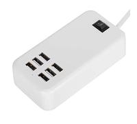 Chargeur d'alimentation USB, Adaptateur de Chargeur 30W 6 Ports Station de Charge de Bureau Prise de Concentrateur pour Toutes Sortes de Périphériques USB pour Téléphones Mobiles, MP3, etc(EU)