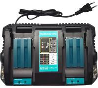Chargeur DC18RD 14,4 V-18 V Double Port Chargeur Rapide pour Batterie BL1850B BL1850 BL1860B BL1860 BL1840B BL1835 BL1815 BL1415 BL1430 BL1440 BL1450 Compatible avec Makita 18 V Batterie Chargeur
