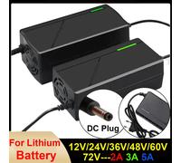 Chargeur de batterie 12V/24V/36V/48V/60V/72V 2A 3A 5A pour batterie au Lithium 12.6V 29.4V 42V 54.6V 67.2V 84V, charge rapide intelligente EU 24V 7S 29.4V