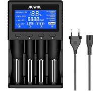 Chargeur de Batterie 18650, Chargeur Universel Rapide à 4 emplacements avec écran LCD pour Batteries Rechargeables Li-ION LiFePO4