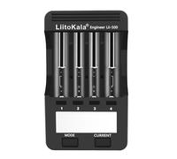 Chargeur de Batterie 18650 LiitoKala Lii-500 Chargeur Rapide avec écran LCD Adaptateur 12V2A Inclus Prise en Charge de La Sortie USB pour 14500 21700 Li-Lion AA AAA Ni-MH Ni-CD, 4 Baies