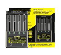 Chargeur de Batterie 18650 LiitoKala Lii-500S Chargeur Rapide de Batterie AA avec Ecran Tactile LCD Adaptateur 12V3A Inclus Prise en Charge de La Sortie USB pour 21700 Li-Lion AA Ni-MH Ni-CD, 4 Baies