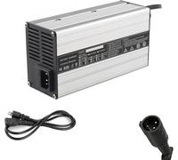 Chargeur De Batterie 36v 10a Chargeur De Batterie Au Plomb 500w avec Refroidissement Et Pinces Crocodiles avec Plusieurs Fonctions De Protection pour Voitures, Fauteuils Roulants, Bateau, Plug N