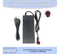 Chargeur de batterie 58,8V 2A 3 broches pour GOJUSIN compatible avec les trottinettes électriques KUGOO F3 PRO MAX/AUSOM LEOPARD DT1 PRO / DT2 PRO / SR1 1pc EU plug